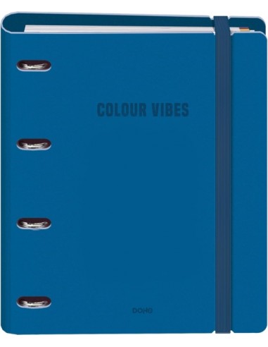 Dohe Colour Vibes Polyfoam Carpeta de 4 Anillas Mixtas de 35mm A4 Recambio 100 Hojas Cuadricula 5mm - Cubierta de Polyfoam