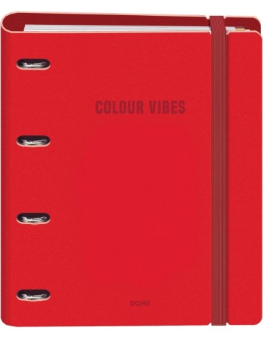 Dohe Colour Vibes Polyfoam Carpeta de 4 Anillas Mixtas de 35mm A4 Recambio 100 Hojas Cuadricula 5mm - Cubierta de Polyfoam