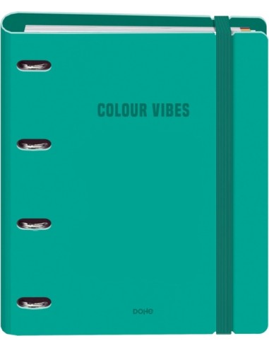 Dohe Colour Vibes Polyfoam Carpeta de 4 Anillas Mixtas de 35mm A4 Recambio 100 Hojas Cuadricula 5mm - Cubierta de Polyfoam