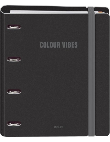 Dohe Colour Vibes Polyfoam Carpeta de 4 Anillas Mixtas de 35mm A4 Recambio 100 Hojas Cuadricula 5mm - Cubierta de Polyfoam
