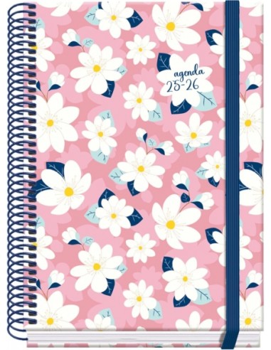 Dohe Camomille Agenda Escolar 25 26 Espiral A5 - Semana Vista - Papel 70g m2 - 4 Hojas de Pegatinas - Cubierta de Carton