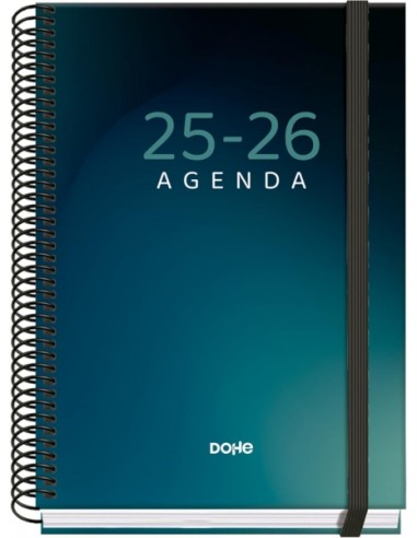 Dohe Boreal Agenda Escolar 25 26 Espiral A5 - Dia Pagina - Papel 70g m2 - 4 Hojas de Pegatinas - Cubierta de Carton