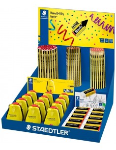 Staedtler Noris 120 Expositor con Lapices-Sacapuntas-Gomas de Borrar