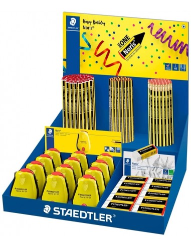 Staedtler Noris 120 Expositor con Lapices-Sacapuntas-Gomas de Borrar