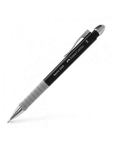 Faber-Castell Apollo Portaminas - Trazo 0.5mm - Agarre Ergonomico - Goma de Borra Integrada - Cuerpo Color Negro