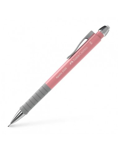 Faber-Castell Apollo Portaminas - Trazo 0.5mm - Agarre Ergonomico - Goma de Borra Integrada - Cuerpo Color Rosa