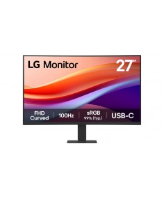 LG Monitor 27" Curvo 1500R VA FullHD 100Hz HDR 10 - Respuesta 5ms - 16 9 - HDMI-USB-C - VESA 100x100mm