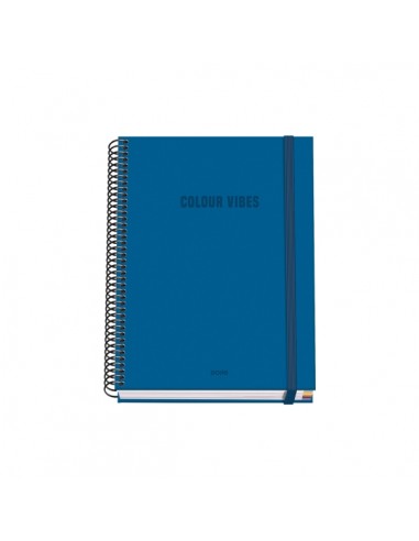 Dohe Colour Vives Cuaderno Espiral A5 100 Hojas Cuadricula 5mm - Tapa Dura Impresa a todo Color y Plastificada en Brillo -