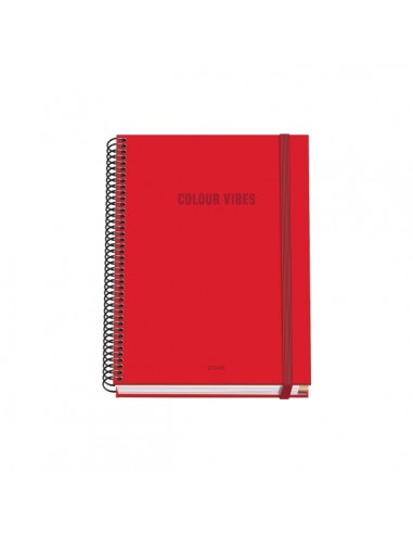 Dohe Colour Vives Cuaderno Espiral A5 100 Hojas Cuadricula 5mm - Tapa Dura Impresa a todo Color y Plastificada en Brillo -
