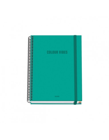 Dohe Colour Vives Cuaderno Espiral A5 100 Hojas Cuadricula 5mm - Tapa Dura Impresa a todo Color y Plastificada en Brillo -