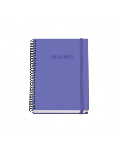 Dohe Colour Vives Cuaderno Espiral A5 100 Hojas Cuadricula 5mm - Tapa Dura Impresa a todo Color y Plastificada en Brillo -