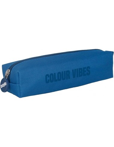 Dohe Colour Vibes Portatodo Cuadrado - Cierre con Cremallera y Tirador de Goma - Color Azul