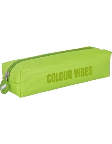 Dohe Colour Vibes Portatodo Cuadrado - Cierre con Cremallera y Tirador de Goma - Color Verde Lima