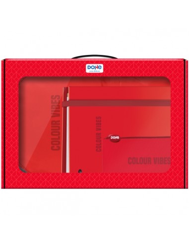 Dohe Colour Vibes Pack de Mochila-Carpeta A4 Recambio-Portatodo Triple - Todo en un Maletin Perfecto para Regalo - Color