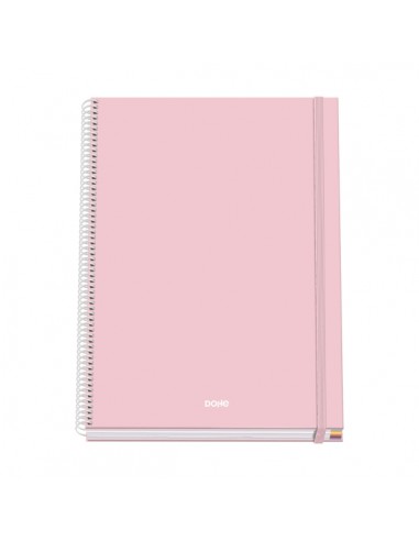 Dohe Serenity Cuaderno Espiral A4 100 Hojas Microperforadas Cuadricula 5mm - Tapa Dura Carton Forrado - Cierre de Goma -