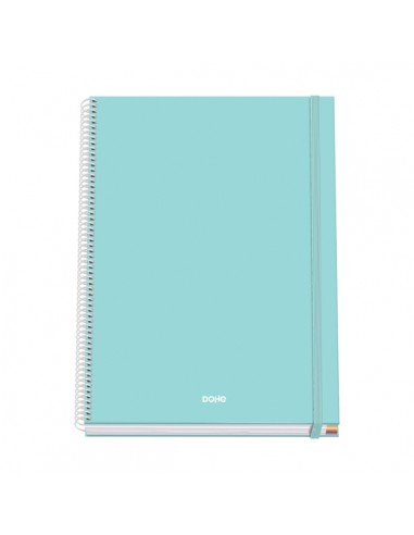 Dohe Serenity Cuaderno Espiral A4 100 Hojas Microperforadas Cuadricula 5mm - Tapa Dura Carton Forrado - Cierre de Goma -
