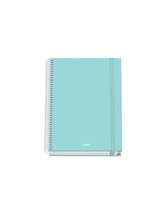 Dohe Serenity Cuaderno Espiral A5 100 Hojas Cuadricula 5mm - Tapa Dura Impresa a todo Color y Plastificada en Brillo - Bandas