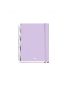 Dohe Serenity Cuaderno Espiral A5 100 Hojas Cuadricula 5mm - Tapa Dura Impresa a todo Color y Plastificada en Brillo - Bandas