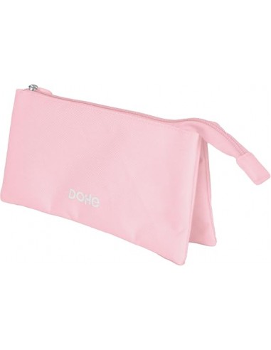 Dohe Serenity Portatodo Triple - Cierre Doble con Cremallera y Tirador de Goma - Color Rosa