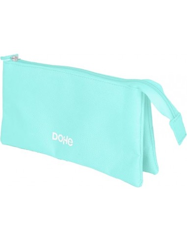 Dohe Serenity Portatodo Triple - Cierre Doble con Cremallera y Tirador de Goma - Color Verde