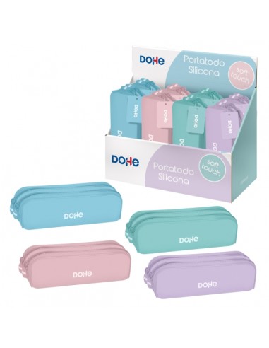 Dohe Serenity Expositor con 8 Portatodos Dobles de Silicona - Cierre con Cremallera y Tirador de Goma - Colores Surtidos