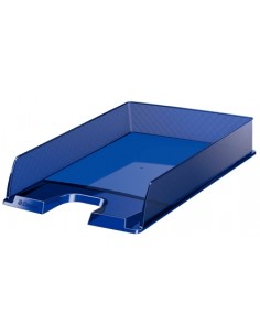 Esselte Europost Bandeja Portadocumentos - Plastico Transparente - Formato Vertical - A4 - Color Azul Marino Translucido