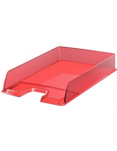 Esselte Europost Bandeja Portadocumentos - Plastico Transparente - Formato Vertical - A4 - Color Rojo