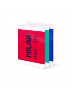 Milan Nata 624 Pack de 3 Libretas Enciladas Formato A4 Pautado 7mm - 48 Hojas de 95 gr m2 - Microperforado - Colores Surtidos