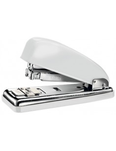 Petrus 226 Grapadora Metalica - Hasta 30 Hojas - Grapado Cerrado-Abierto y Clavado - Color Blanco Metalizado