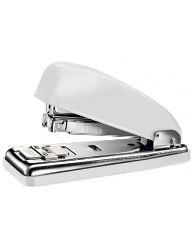 Petrus 226 Grapadora Metalica - Hasta 30 Hojas - Grapado Cerrado-Abierto y Clavado - Color Blanco Metalizado