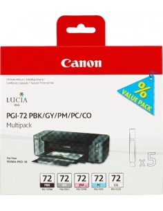 Canon PGI72 Pack de 5 Cartuchos de Tinta Originales - Negro Photo-Gris-Magenta Photo-Cyan Photo-Optimizador - 6403B007