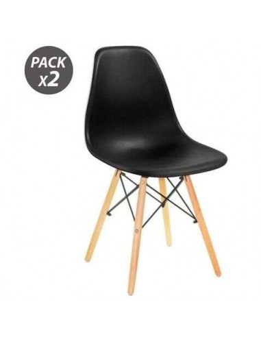 Muvip Pack 2 Sillas Design D100 - Color Negro