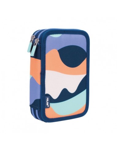 Milan The Fun Plumier de 2 Pisos con 2 Gomas de Borrar-Sacapuntas-Lapiz-Boligrafo Capsule-Regla-12 Lapices de Colores y