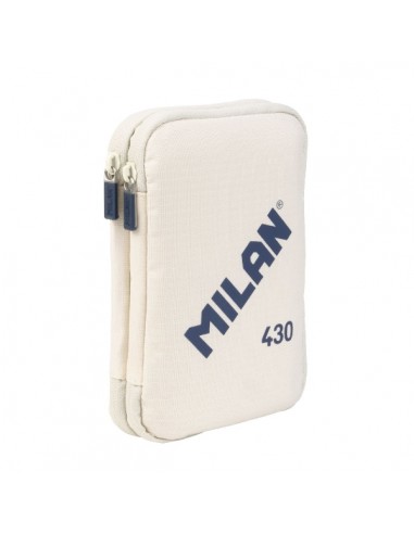 Milan Coleccion 430 Plumier de 2 Pisos con 2 Gomas de Borrar-Sacapuntas-Lapiz-Boligrfo P1 Touch Azul-Regla-12 Lapices de