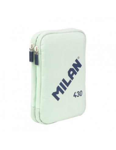 Milan Coleccion 430 Plumier de 2 Pisos con 2 Gomas de Borrar-Sacapuntas-Lapiz-Boligrfo P1 Touch Azul-Regla-12 Lapices de