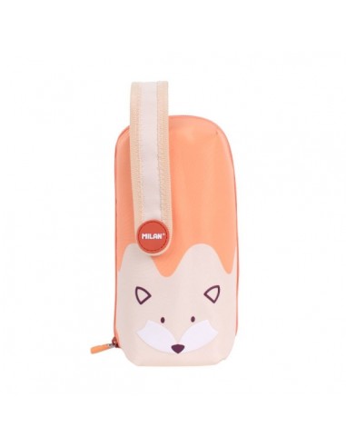 Milan Fun Animals Pack de 4 Estuches con Contenido de Serie - Contenido-Goma de Borrar-2 Sacapuntas-Lapiz-1 Boligrafo