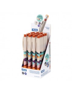 Milan The Fun Expositor de 20 Portaminas Eraser&Pencil PL1 0.9mm 2B - Goma Extra-Larga con Mecanismo Rotatorio