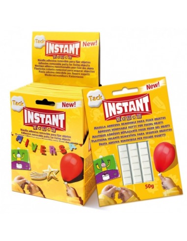 Instant Educa Pack de Masilla Adhesiva Blanca 50gr - Fuertes-Limpias y Removibles - Color Blanco