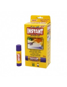 Instant Color Educa Barra de Pegamento 20grs - Apto para Uso Infantil y o Domestico - Lavable - Sin Disolventes - Color Lila