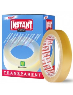 Instant Classic Cinta Adhesiva Transparente 19mm x 66m - Libre de PVC - Transparente