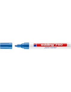 Edding 750 Rotulador Permanente - Punta Redonda - Trazo entre 2 y 4 mm. - Tinta Opaca - Secado Rapido - Color Azul