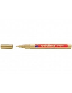 Edding 751 Rotulador Permanente - Punta Redonda - Trazo entre 1 y 2 mm. - Tinta Opaca - Secado Rapido - Color Oro