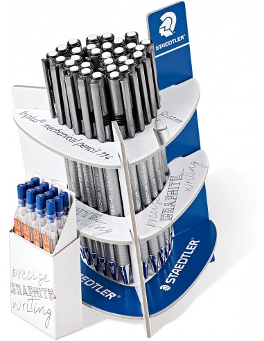 Staedtler Triplus Micro 774 Expositor con 30 Portaminas-12 Tubos de Minas Mars Micro 250 05-HB