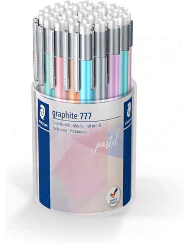 Staedtler Graphite 777 Pack de 36 Portaminas - Trazo 0.5mm - Cuerpo Engomado - Colores Surtidos