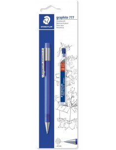 Staedtler Graphite 777 1 Portaminas 0.5mm-1 Tubo de Minas HB - Cuerpo Engomado - Guia de Mina Antirrotura - Colores Surtidos