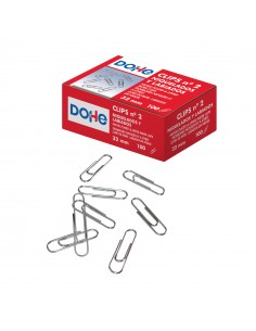 Dohe Pack de 100 Clips Labiados N 2 32mm - Niquelados