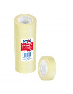 Dohe Pack de 8 Cintas Adhesivas Transparente de Polipropileno 19mm x 33m