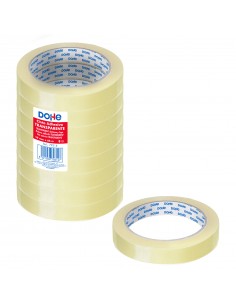 Dohe Pack de 8 Cintas Adhesivas Transparente de Polipropileno 19mm x 66m