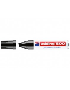Edding 800 Rotulador Permanente - Punta Biselada - Trazo entre 4 y 12 mm. - Recargable - Secado Instantaneo - Color Negro