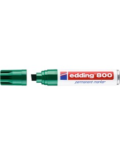Edding 800 Rotulador Permanente - Punta Biselada - Trazo entre 4 y 12 mm. - Recargable - Secado Instantaneo - Color Verde